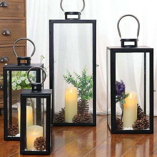 3-PC Set Jumbo Luxury Modern Indoor/Outdoor Hurricane Candle holder