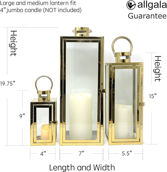 3-PC Set Jumbo Luxury Modern Indoor/Outdoor Hurricane Candle holder