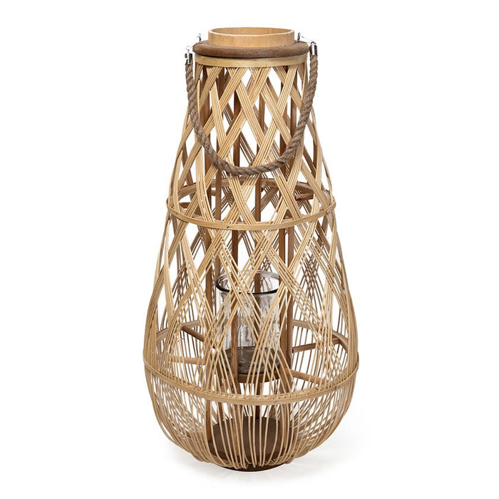 Tall Bamboo Lantern, Natural - 56 cm